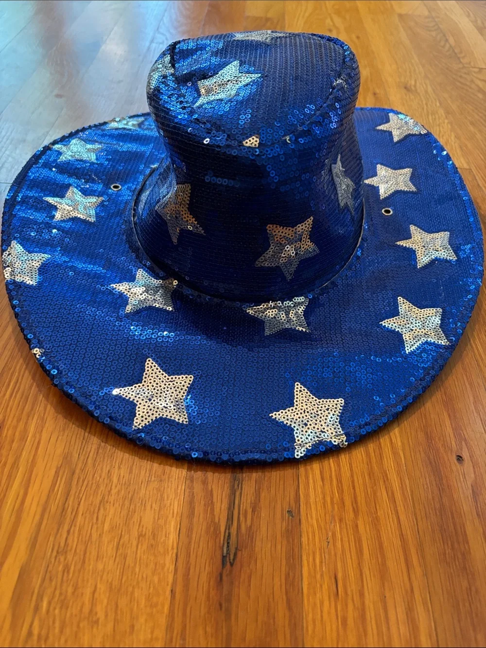 Women's Blue Sequin Star Cowboy Hat